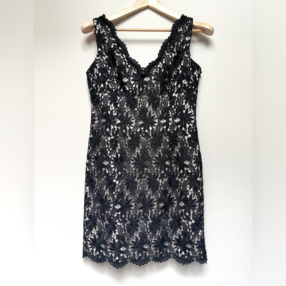 Ann Taylor Elegant Navy Lace Dress Size P4